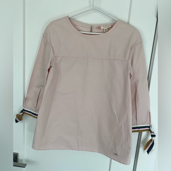 Ted Baker London Tops - TED BAKER Colour By Numbers Lillou Cotton Poplin Top PINK  Size 2 US size 6